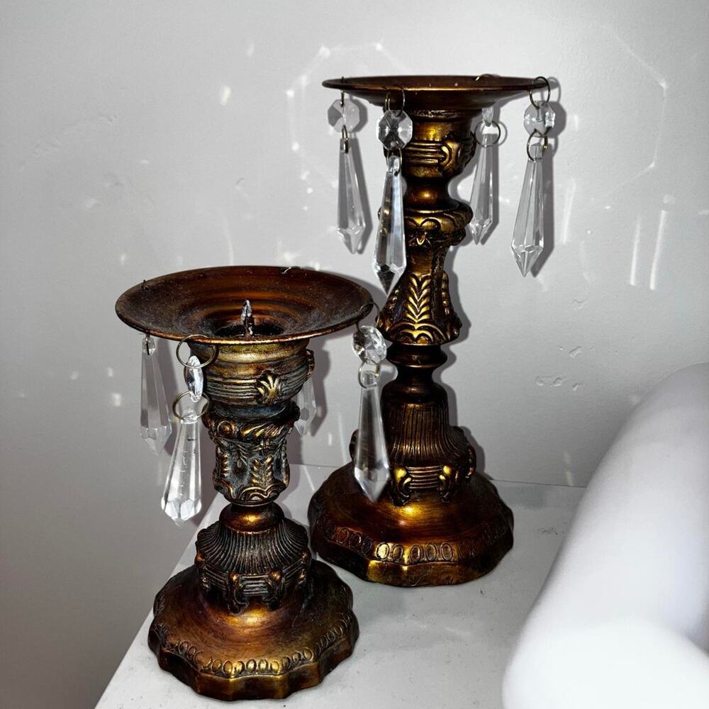 Vintage 90s y2k victorian revival candle holders